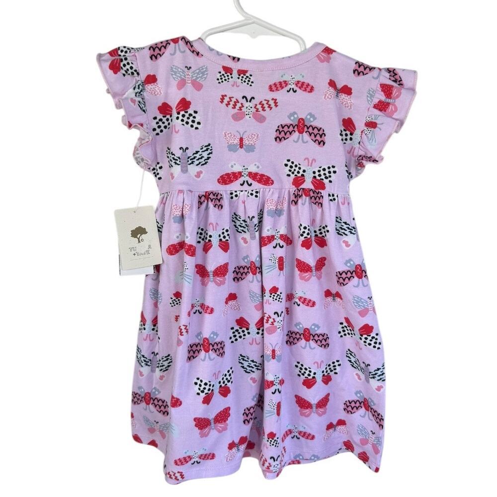 Tucker + Tate Pink Butterfly Dress w/ Flutter Sleeves & Bloomers - Size 24m - Picture 2 of 3